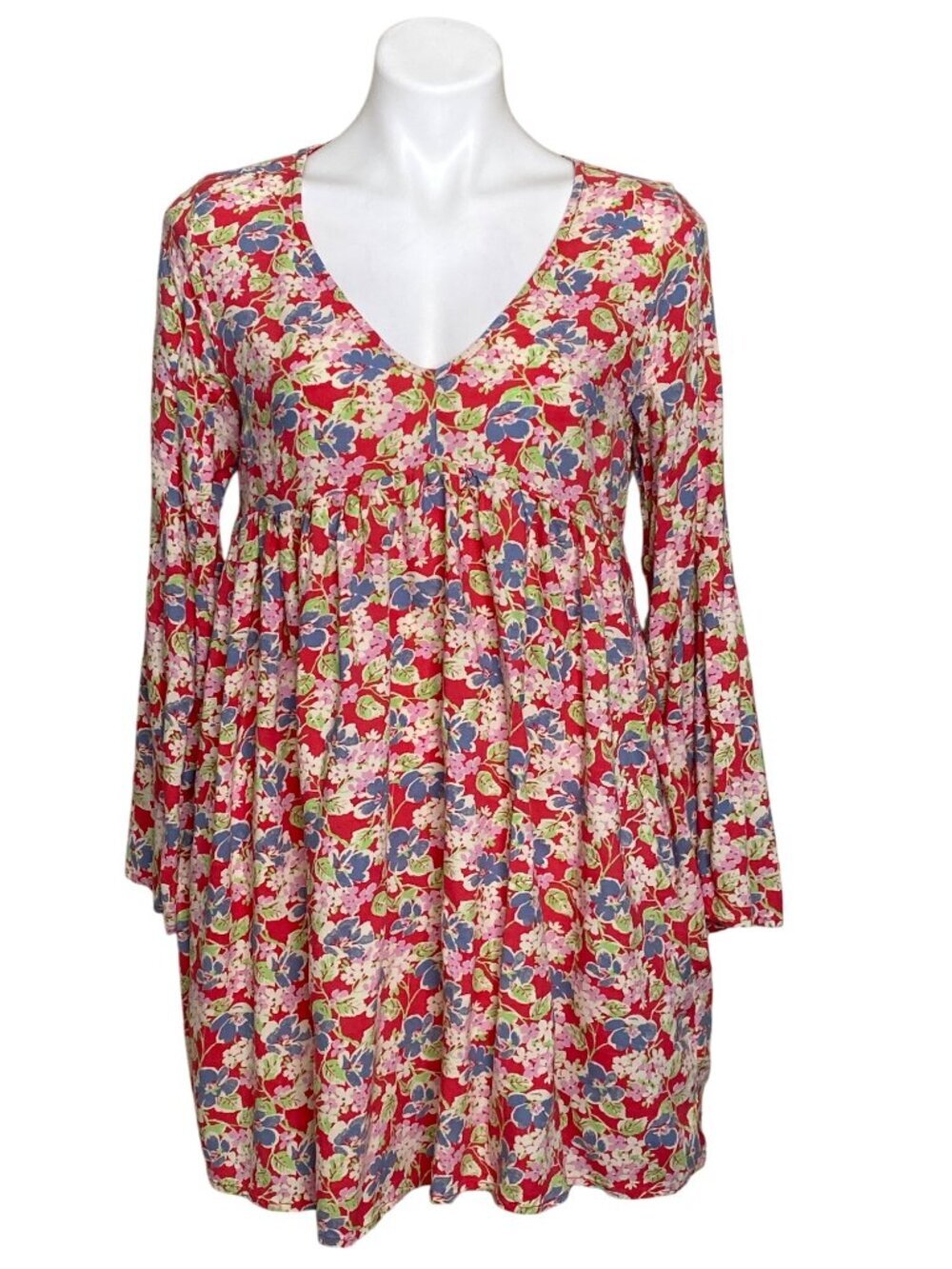 Denim & Supply Ralph Lauren Women's Floral Babydoll Mini Dress, Red/Multi Size M